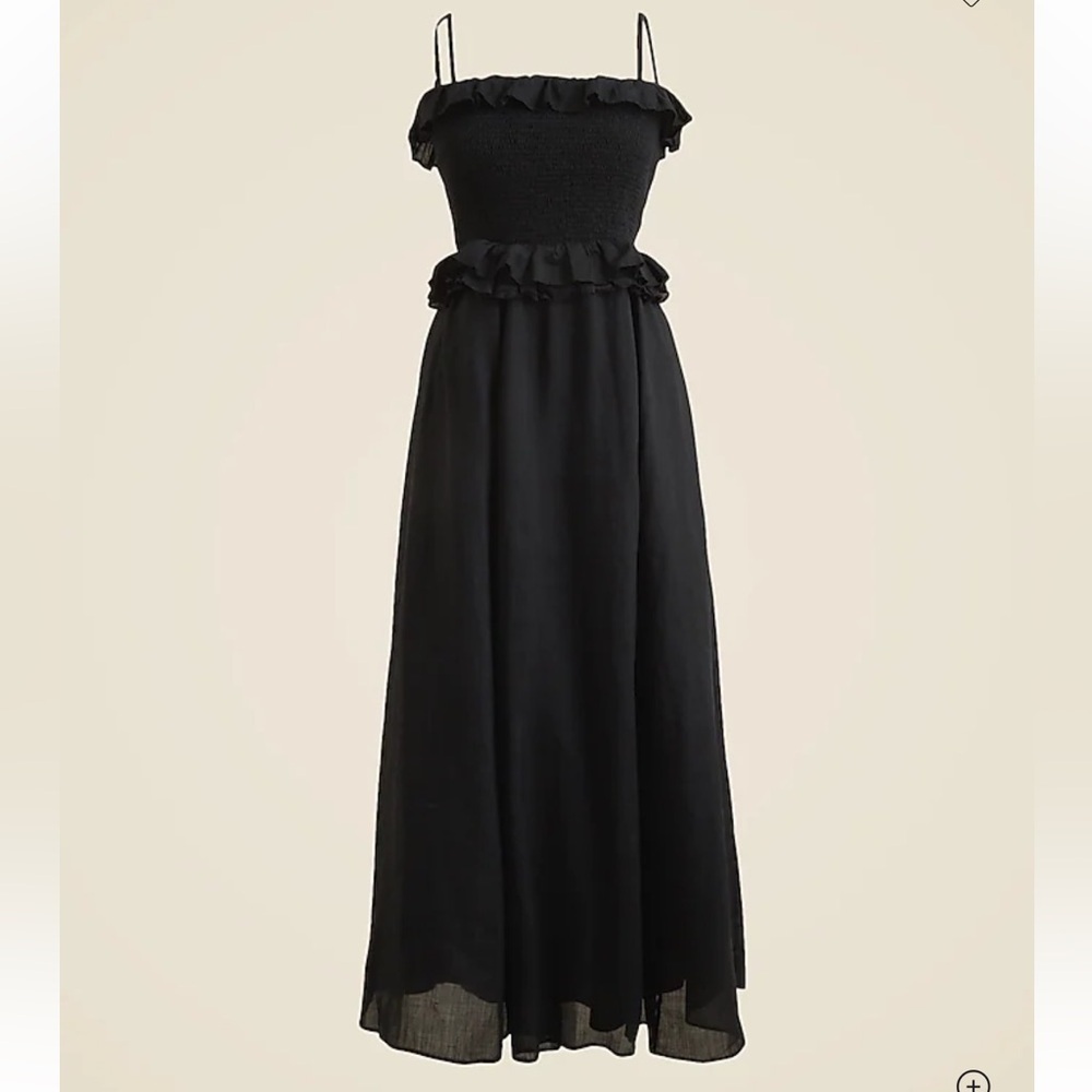 J crew black Ravenna dress in ramie